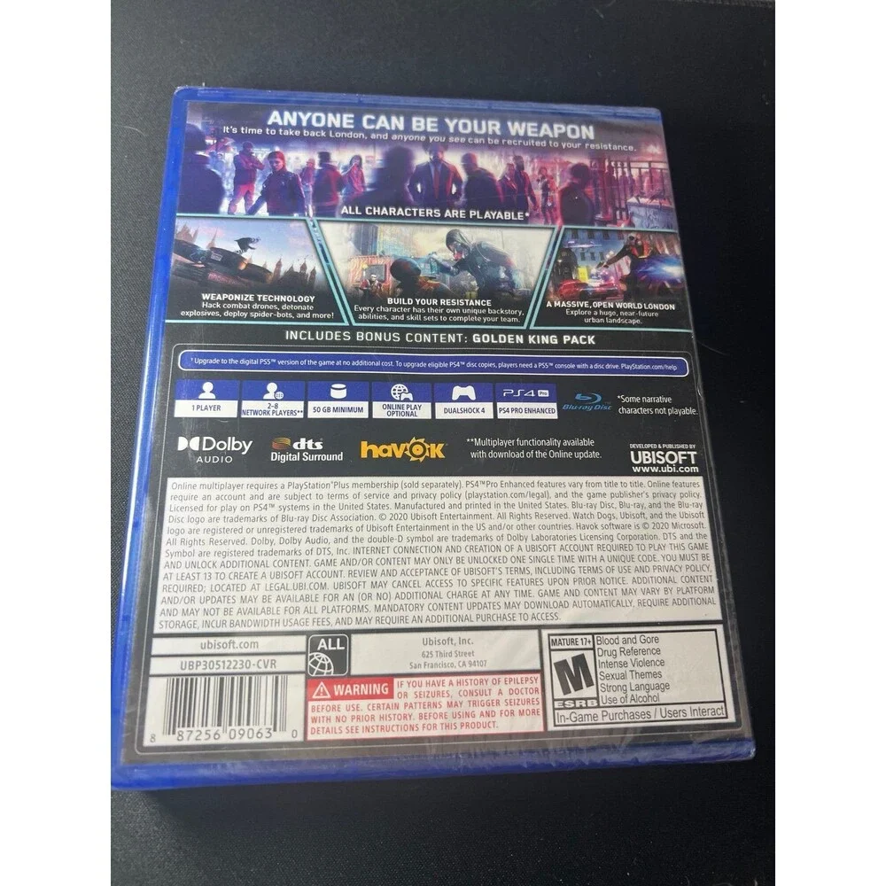 Watch Dogs ps4 game new